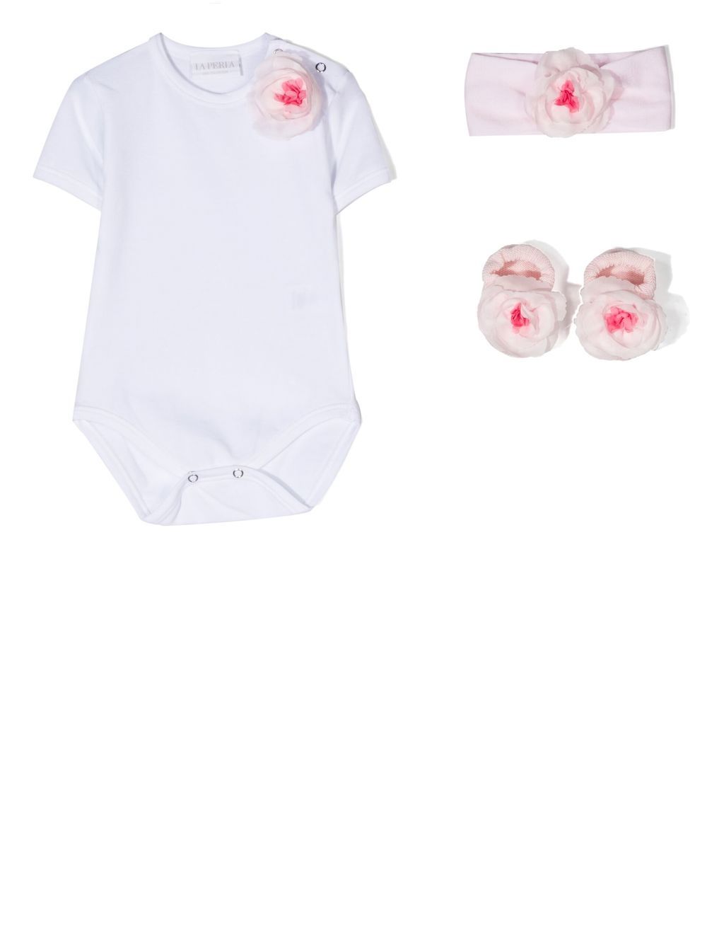 La Perla Kids Body-Set mit Blumen-Details - Weiß von La Perla Kids