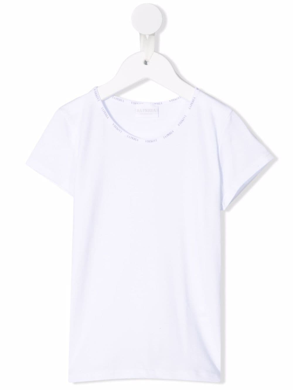 La Perla Kids T-Shirt mit Logo-Kragen - Weiß von La Perla Kids