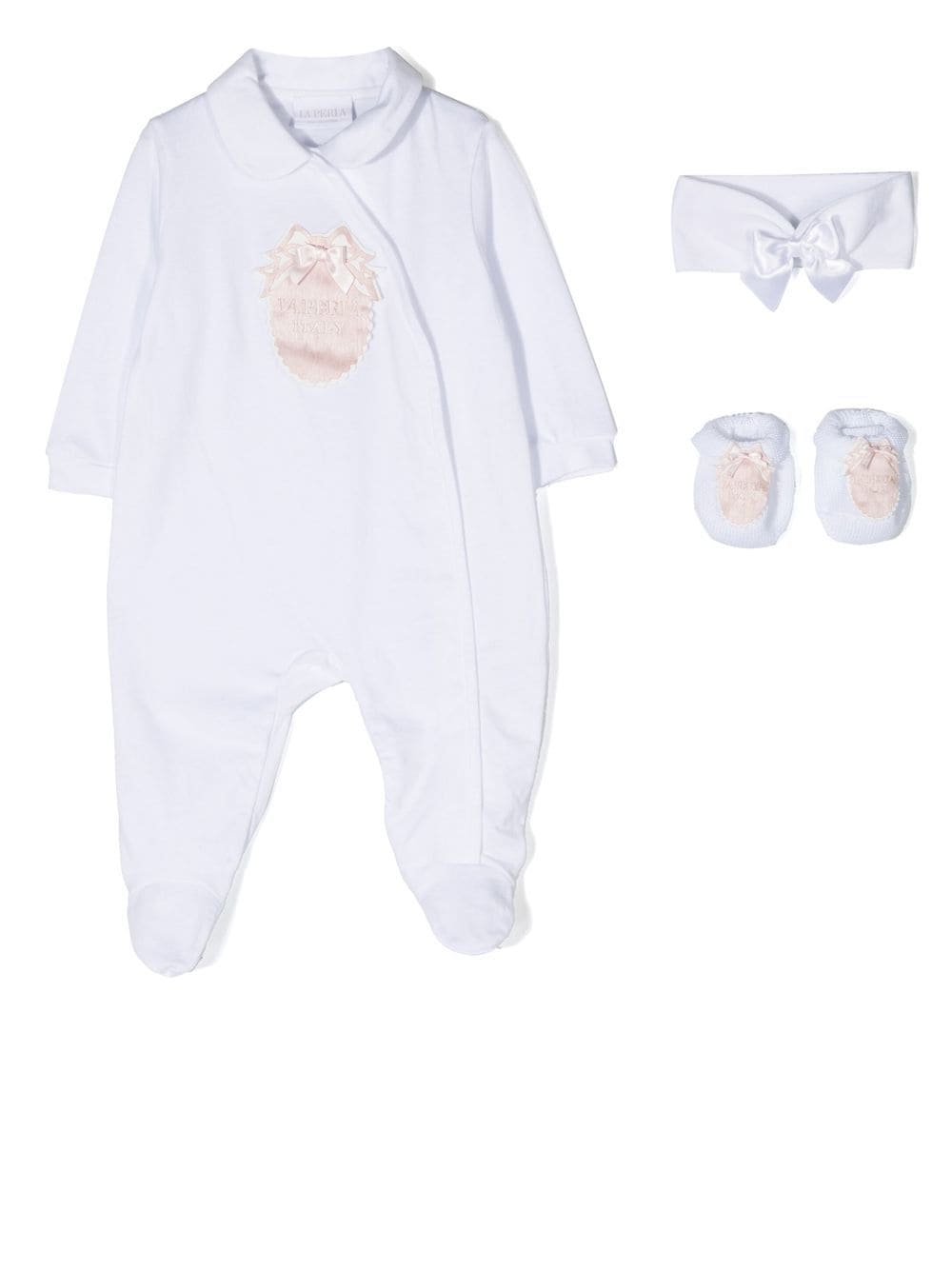 La Perla Kids Body-Set mit Logo-Patch - Weiß von La Perla Kids