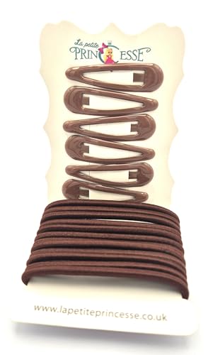 20-teiliges Haar-Accessoire-Set, Schulset, Mädchen, Haargummis, 6 Haarspangen, 12 Haarbänder (braun) von La Petite Princesse
