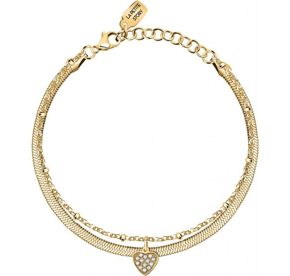 La Petite Story Armband Dvojitý pozlacený náramek se srdíèkem Love LPS05ASD46 von La Petite Story