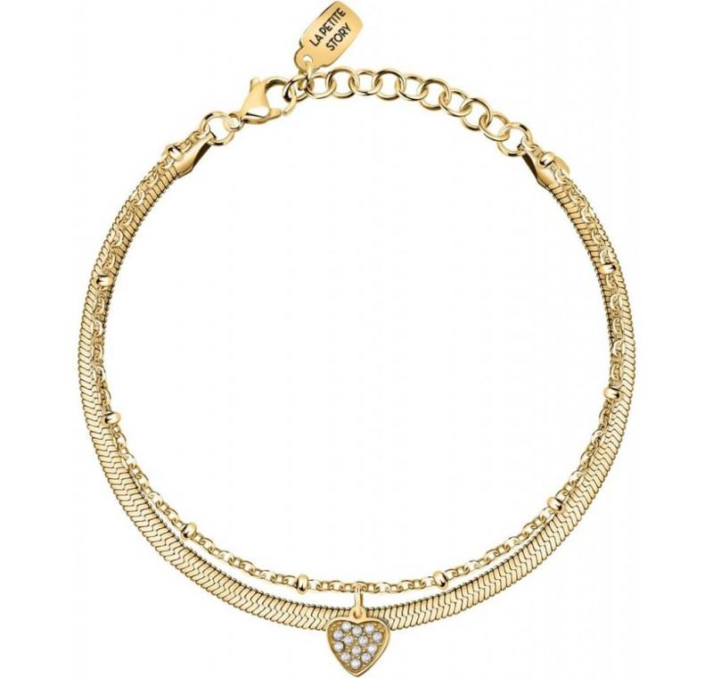 La Petite Story Armband Dvojitý pozlacený náramek se srdíèkem Love LPS05ASD46 von La Petite Story