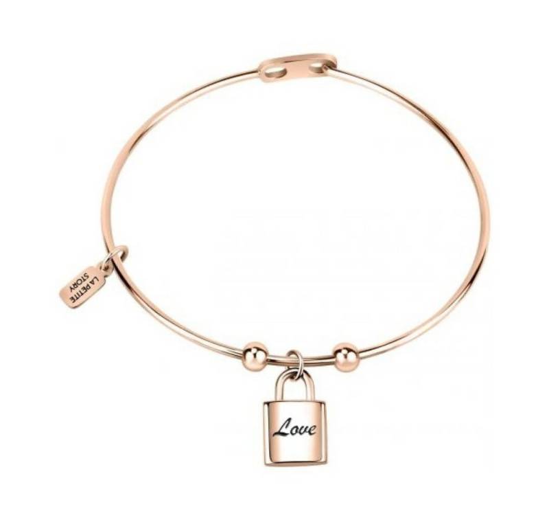 La Petite Story Armband Gold-plated solid bracelet with padlock Love LPS05ASD16 von La Petite Story