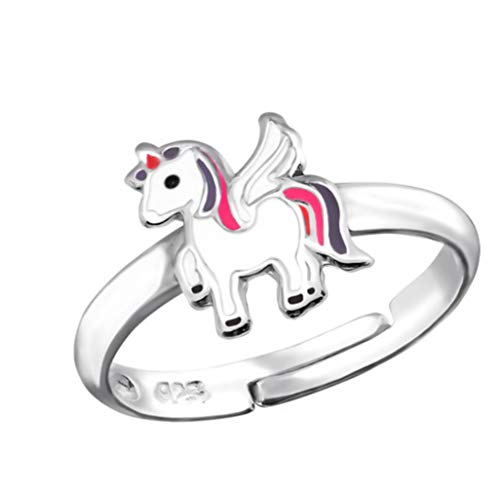 LRP_ kinder Ring Einhorn 925 Sterling Silber - Mädchen Verstellbar - one size - unicorn von La Rosa Princesa