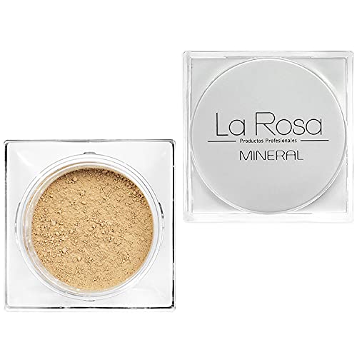 LaRosa MINERAL FOUNDATION Nr. 55 ALMOND – Für sehr helle bis hell-mittlere Haut – Zarter, neutraler Hautton – Leichtes Make-up & Puder – Vegan, Talkfrei – 4,5 g von La Rosa Productos Profesionales