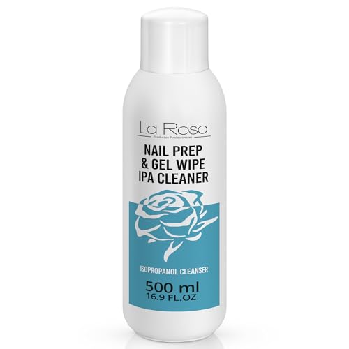 LaRosa Nagel Cleaner 500ml - Isopropanol IPA Nagelentfetter - Nagel Entfetter für Polish, Gele, Hybride und Pinsel - NAIL PREP & GEL WIPE - IPA CLEANER - Nail Cleaner Gelnägel von La Rosa Productos Profesionales
