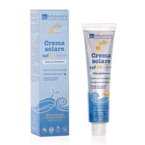 La Saponaria | Sonnencreme LSF 50, Bio-Schutz für Kinder und empfindliche Haut, Format Travel Size 40 ml von La Saponaria