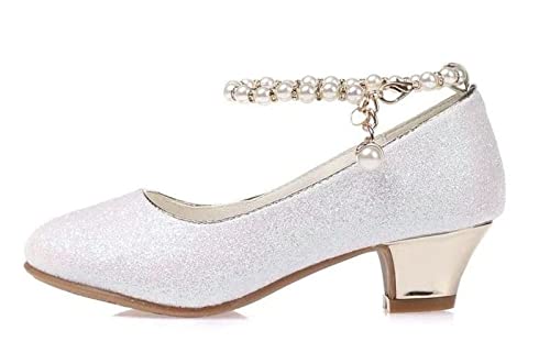 La Señorita Brautschuhe Kommunionschuhe Festliche Schuhe weiß mit Perlen Absatzschuhe für mädchen von La Senorita