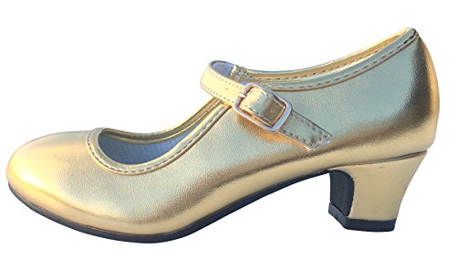 La Senorita Spanische Flamenco Tanz Verkleid Prinzessinnen Schuhe Gold für Mädchen von La Senorita