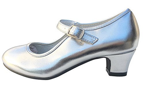 La Senorita Spanische Flamenco Tanz Verkleid Prinzessinnen Schuhe Silber für Mädchen von La Senorita