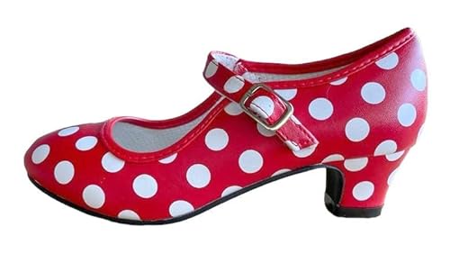 La Senorita Spanische Flamenco Schuhe - Rot Weiß - Größe 36 - Innenmaß 22 cm von La Senorita