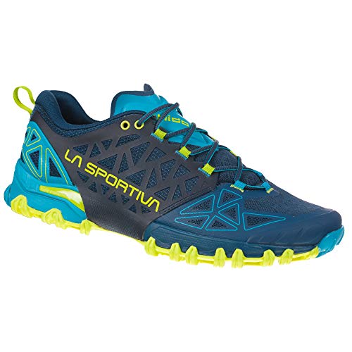 LA SPORTIVA M Bushido Ii Blau-Grün - Technischer komfortabler Herren Berglaufschuh, Größe EU 45 - Farbe Opal - Apple Gre von LA SPORTIVA