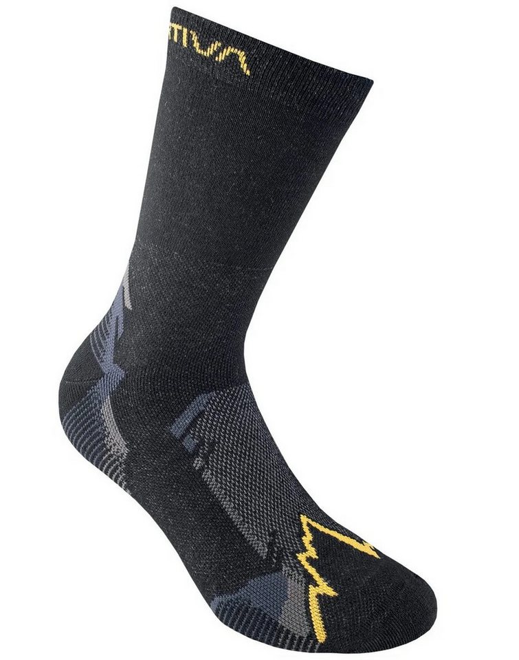 La Sportiva Wandersocken X-Cursion Socks (schnelltrocknend, leichtes Material) schwarz/gelb von La Sportiva