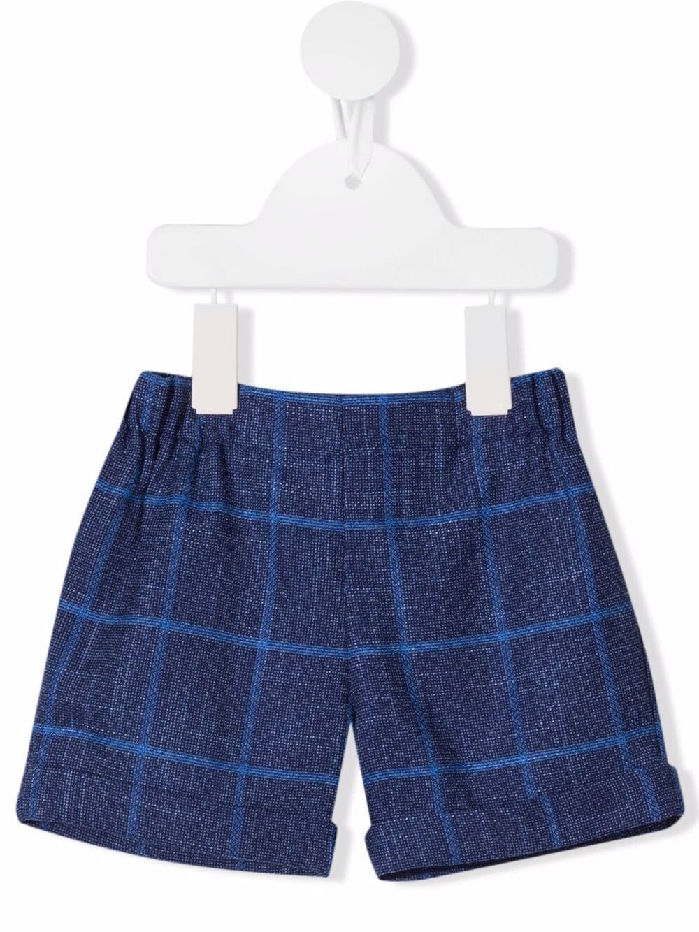 La Stupenderia Shorts mit Gitter-Print - Blau von La Stupenderia