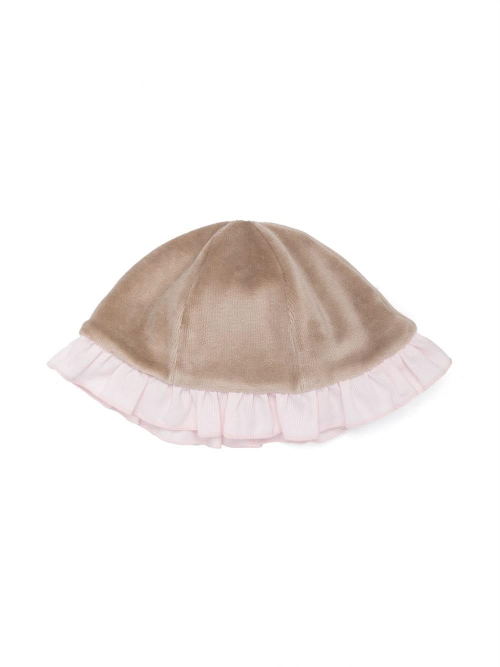 La Stupenderia Beanie mit Rüschensaum - Nude von La Stupenderia