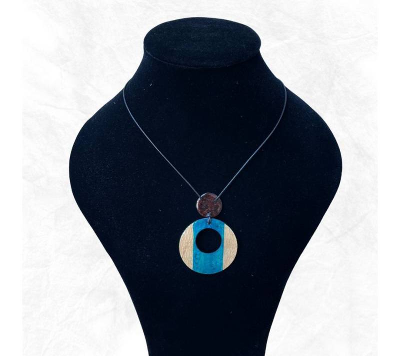 La Tagua Manufactura Lange Kette Kette/Tagua/Kreis petrol-braun von La Tagua Manufactura