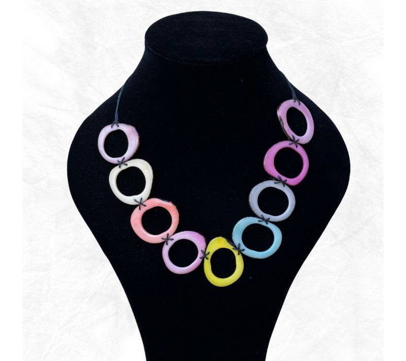 La Tagua Manufactura Statementkette - Halskette Holzkette - handgefertigt von La Tagua Manufactura