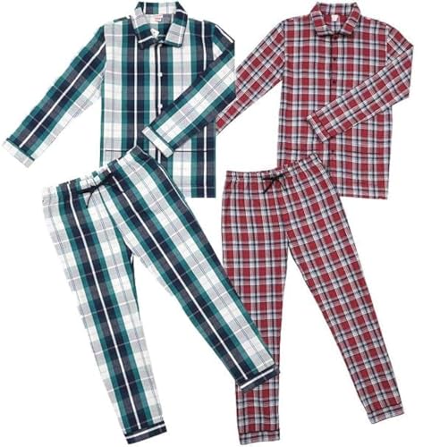 La-V 2 Set Jungen Pyjama SET5 Grün-Rot/Größe 128/134 von La-V