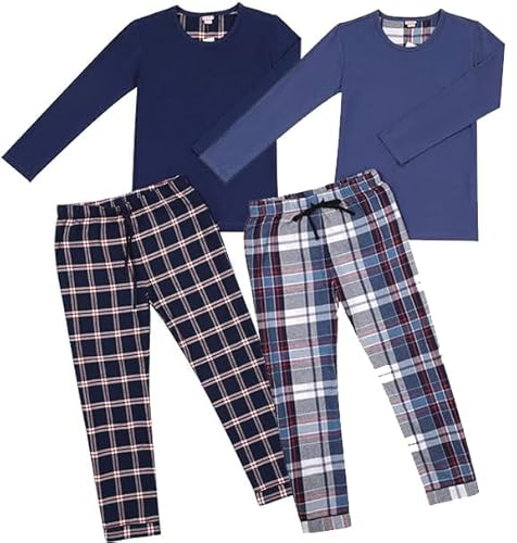 La-V 2 Set Jungen Schlafanzug SET3 Navy-Blau//Größe 140/146 von La-V