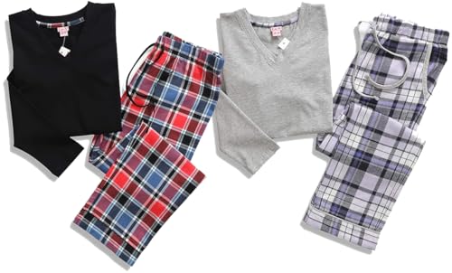 La-V 2 Set Mädchen Schlafanzug SET1.3 Schwarz-Grau/Größe 170/176 von La-V