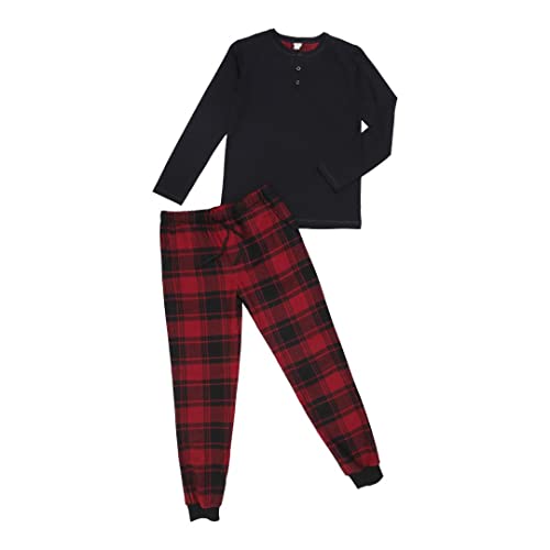 La-V Jungen Schlafanzug Schwarz-Rot Lang J36/Größe 140/146 von La-V