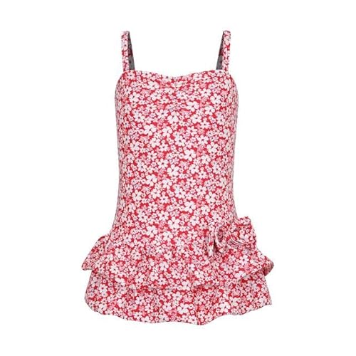 La-V Mädchen Badeanzug Geblümt Rot B209/Größe 128/134 von La-V