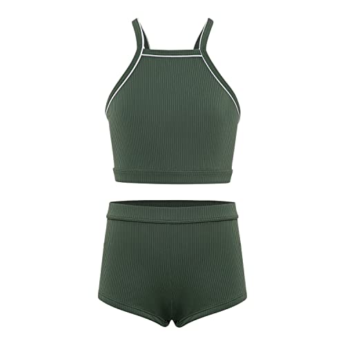 La-V Mädchen Bikini Zweiteilig Olive B224/Größe 152/158 von La-V