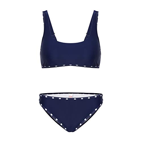 La-V Mädchen Bikini Zweiteilig Tiefblau Gepunktet B195/Größe 152/158 von La-V