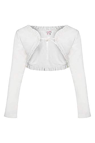 La-V Mädchen Bolero Rüschen Creme/Größe 164/170 von La-V