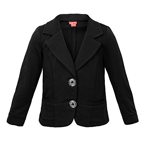 La-V Mädchen Jacke mit Taschen schwarz/Größe/Größe 116-122 von La-V