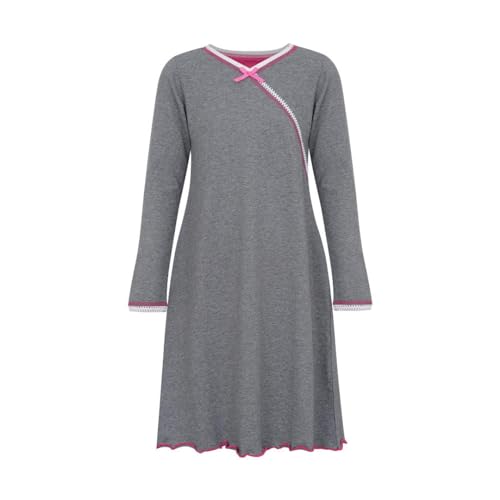 La-V Mädchen Nachthemd Langarm Grau/Größe 140/146 von La-V