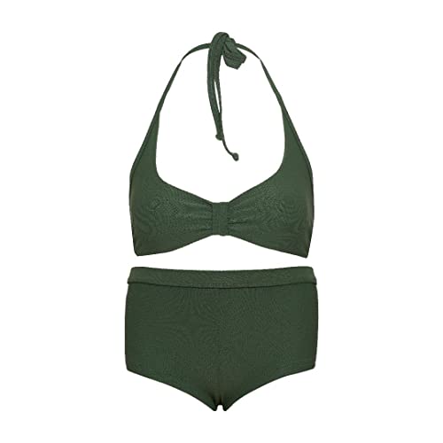 La-V Mädchen Neckholder-Bikini Oliv B215/Größe 164/170 von La-V