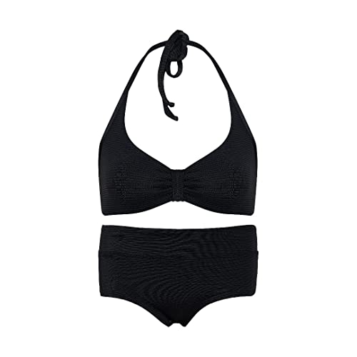 La-V Mädchen Neckholder-Bikini Schwarz B212/Größe 152/158 von La-V