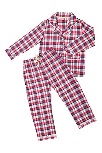 La-V Mädchen Pyjama Kariert-Rot/Größe 170-176 von La-V