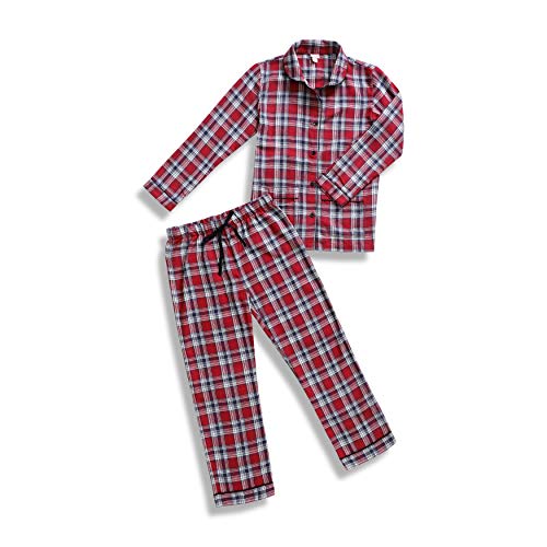 La-V Mädchen Pyjama Rot Traditionell Kariert N35/Größe 116-122 von La-V