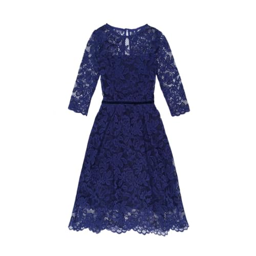 La-V Mädchen Spitzenkleid Saphirblau HF133/Größe 152 von La-V