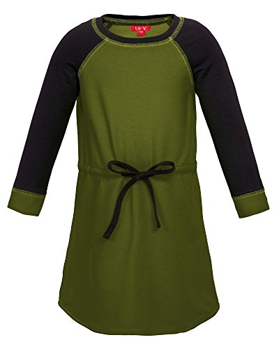 La-V Mädchen Sweatkleid schwarz-grün/Größe 152 von La-V