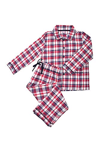 La-V Unisex Jungen/Mädchen Pyjama Kariert-Rot/Größe 176=XS von La-V