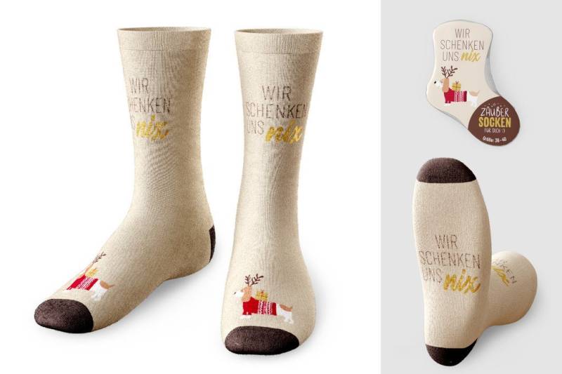 La Vida Geschenk für Dich Freizeitsocken la Vida Zaubersocken Weihnachten Größe 36-40 (Packung, 1 Paar) mit lustigen Sprüchen von La Vida Geschenk für Dich