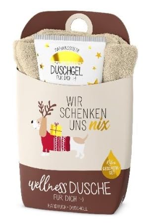 la Vida Wellness-Dusche Geschenkset Duschgel+Baumwoll-Handtuch, Wellnessdusche Dackel- Wir schenken uns nix von La Vida