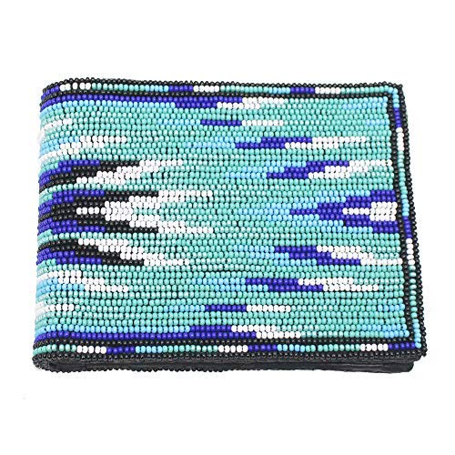 Handgefertigte Herren-Geldbörse aus Leder mit Perlen im Indianer-Stil, geeignet als Geschenk für Männer und Frauen., Türkis-Blau, Geldbörse mit Perlen Handgefertigte Herren-Geldbörse aus Leder mit Perlen im Indianer-Stil, geeignet als Geschenk für Männer und Frauen., Türkis-Blau, Geldbörse mit Perlen von La Vivia
