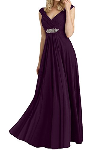 La_mia Braut 2018 Neu Elegant Chiffon Abendkleider Brautjungfernkleider Partykleider Brautmutterkleider lang A-Linie Rock -44 Traube von La_mia Braut