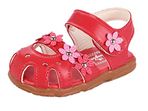 La vogue Baby Mädchen Blume Sandalen Lauflernschuhe Rot 24 Innenlänge 15cm von La vogue