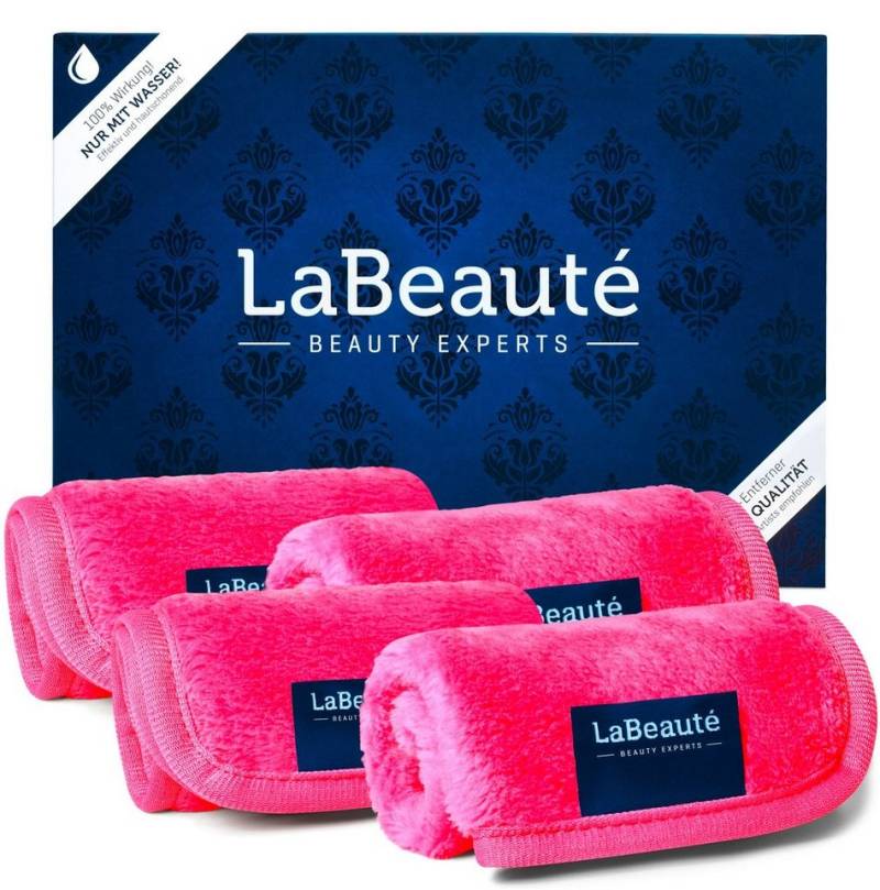 LaBeauté Gesichtsreinigungstuch Abschminktücher Mikrofaser 21x21 cm pink, 4-tlg., (4 Stück) waschbar und wiederverwendbar von LaBeauté