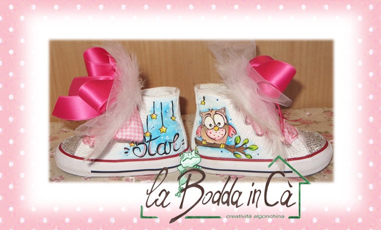 Handbemalte Canvas Schuhe All Star Converse Custom Owl Handbemalte Canvas Schuhe All Star Converse Custom Owl von LaBoddainCa