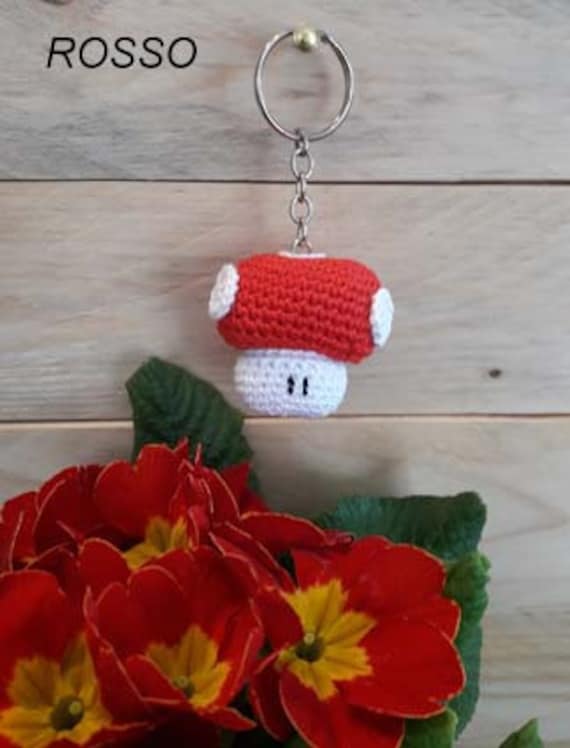 Handgemachtes Baumwoll-Pilzhäkeln Schlüsselanhänger, Supermario Up Handgemachtes Baumwoll-Pilzhäkeln Schlüsselanhänger, Supermario Up von LaBoddainCa