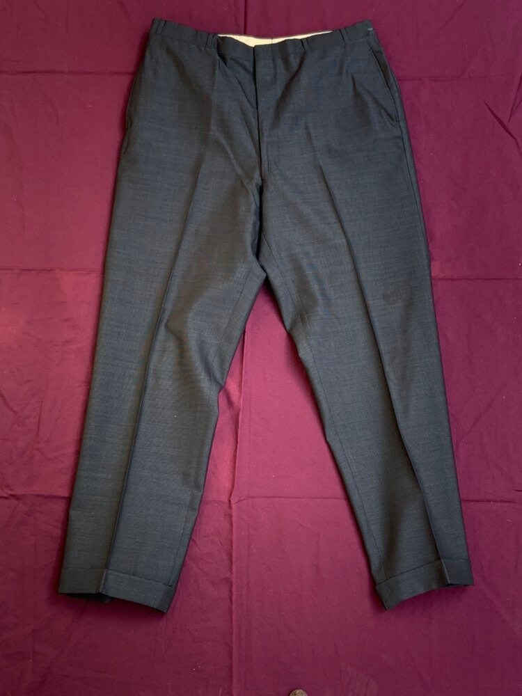 1960Er Schwarz Mit Weißen Streifen Flache Vorderhose von LaBombaVintage