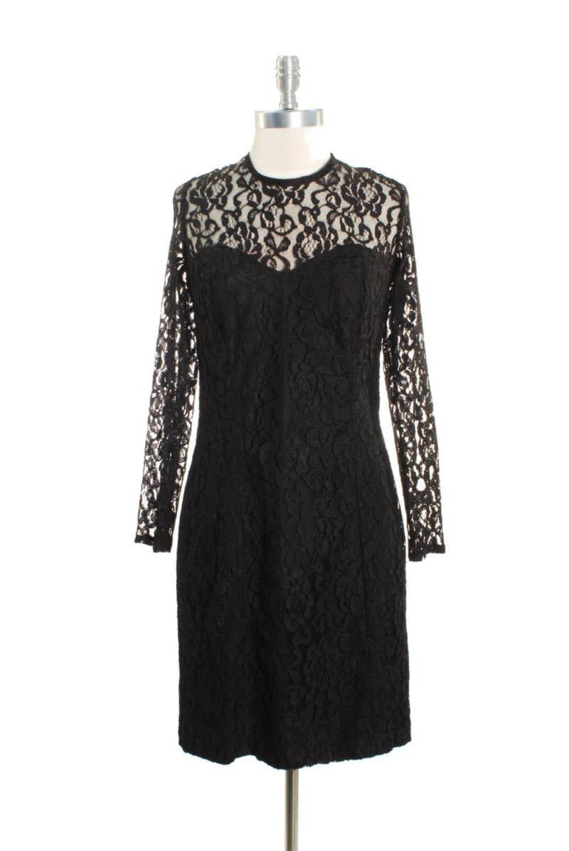 Verkauf Schwarzen Spitzenkleid/Formale Kleid 90Er Jahre Grunge 1990Er Jahren Kleidung Gothic Lace Ärmel Bodycon Small Medium von LaBombaVintage