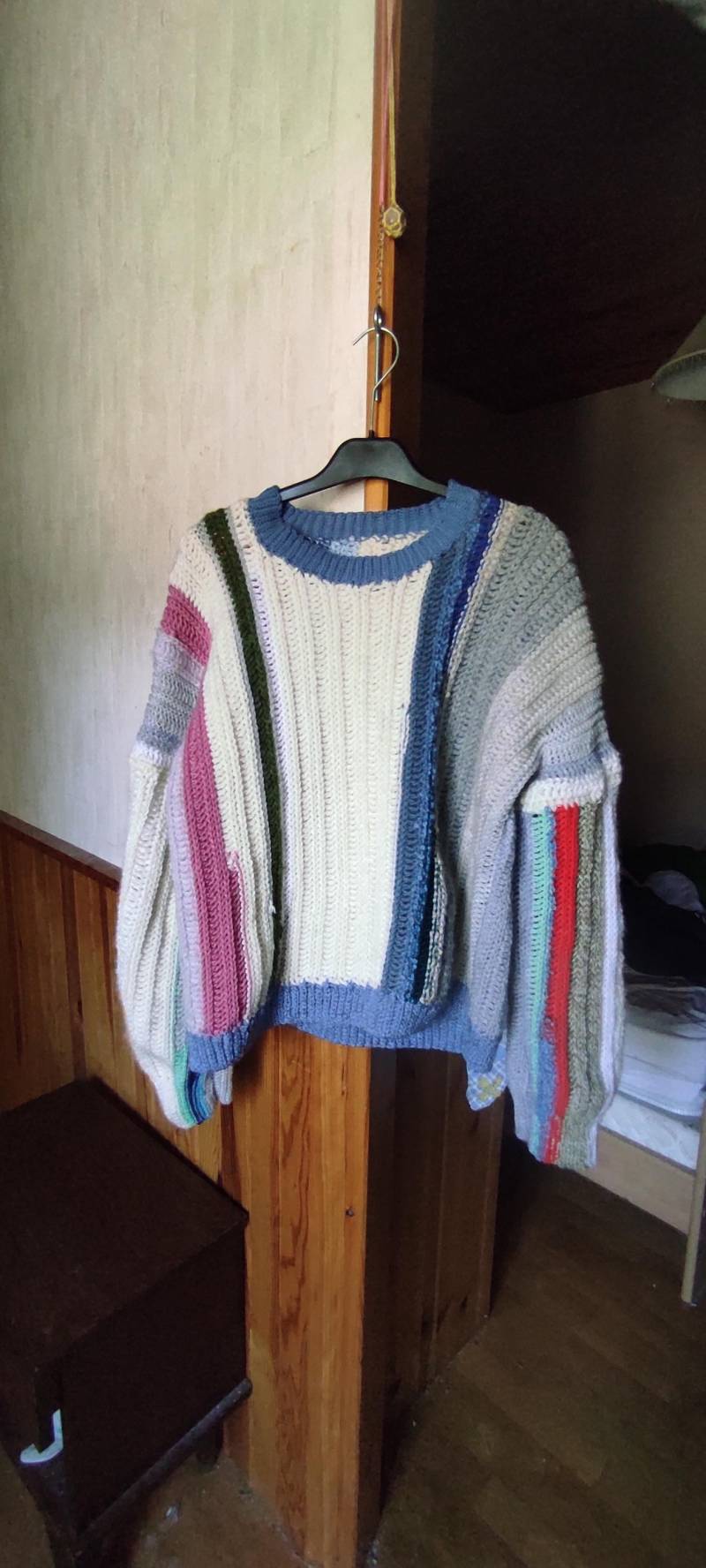 Handgehäkelter Mehrfarbiger Pullover von LaBoutiqueDesChats