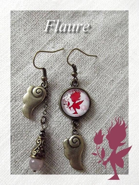 Bronze Cabochon Ohrringe "Elfe", Schmuck, Cabochon, Elfenschmuck, Geschenkidee von LaBoutiquedeFlaure